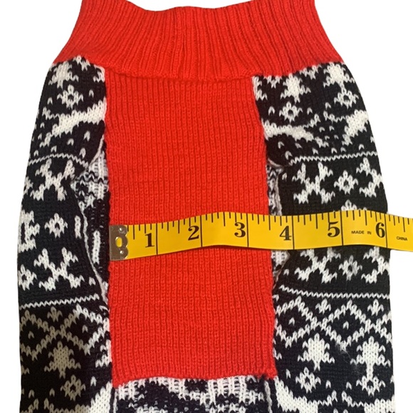 Red, Black, & White dog Sweater size Medium - Picture 6 of 9